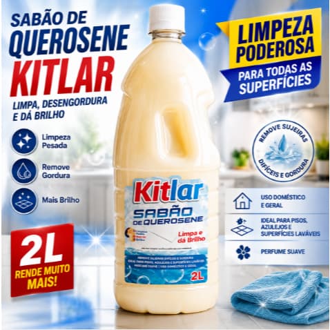 Sabão de Querosene Kitlar 2L Desengordurante Limpeza Profunda e Brilho
