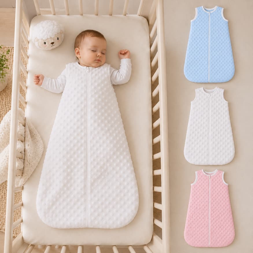 Saco de Dormir Bebê Quentinho Inverno Pipoquinha com Zíper Menino Menina