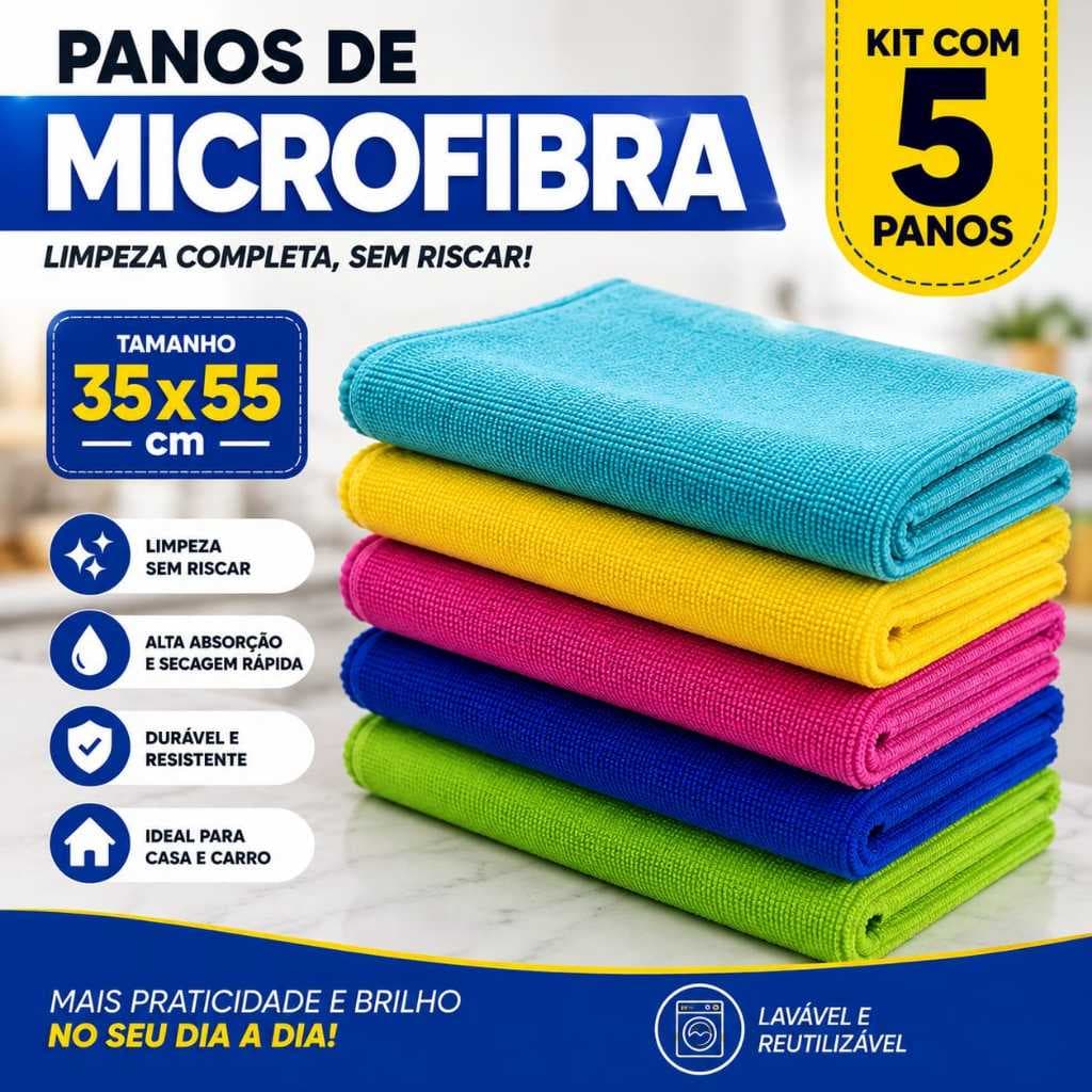 Pano Microfibra Prato Pia Limpeza 35x55cm Limpa Carro Vidro  Flanela Multiuso Panos De Microfibra