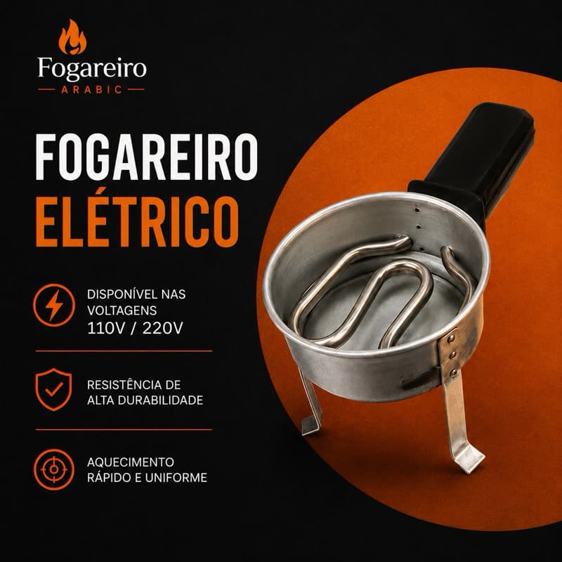Fogareiro Elétrico para Defumação e Carvão- Panelinha Portátil Pequena.