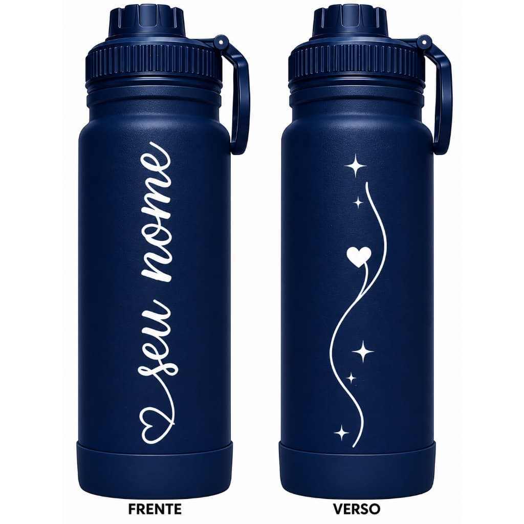 Garrafa Térmica Squeeze Personalizada C/ Seu Nome Logo e 800ml