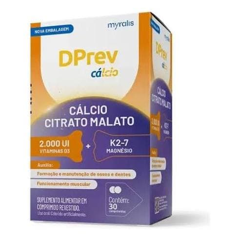 Dprev Cálcio 2000UI Com 30 Compimidos  Suplemento Alimentar