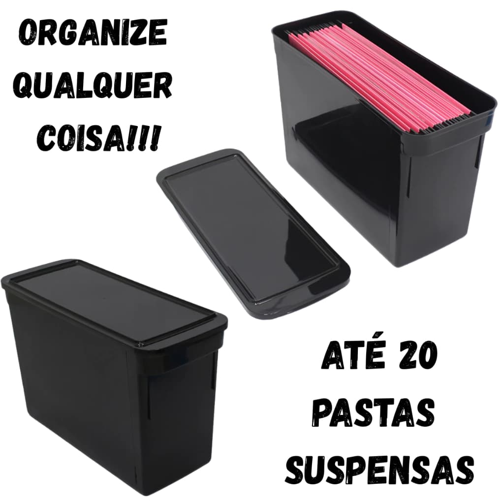 Organizador Pastas Suspensa caixa Arquivo morto Maxcril Escritório Fichas Contabilidade