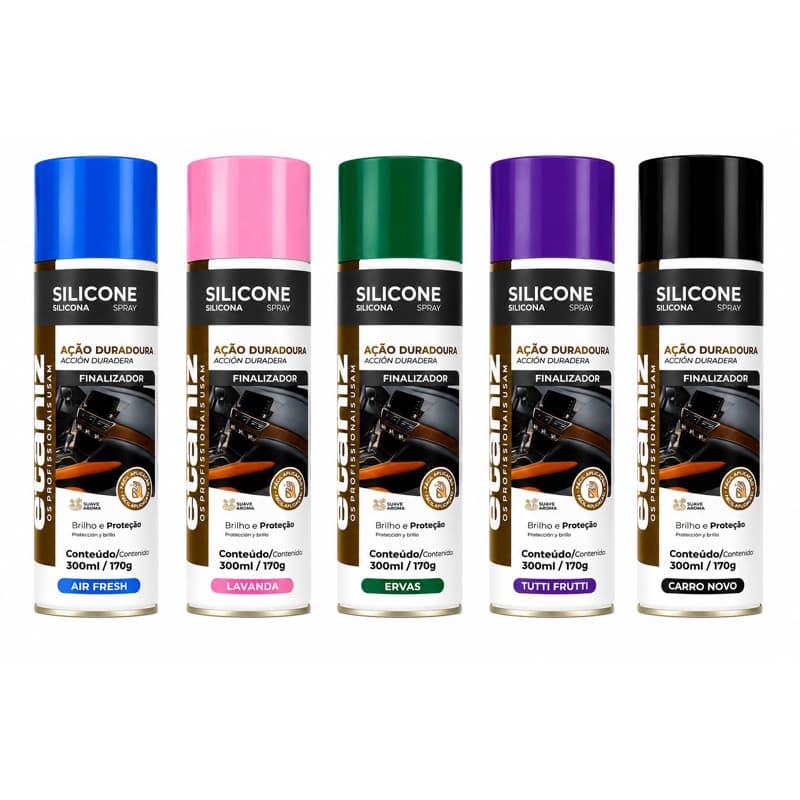 Silicone Spray ETANIZ para Canaleta de Vidros, Esteira de Academia, Brilha Balão Decoração Silicone pra Painel do Carro