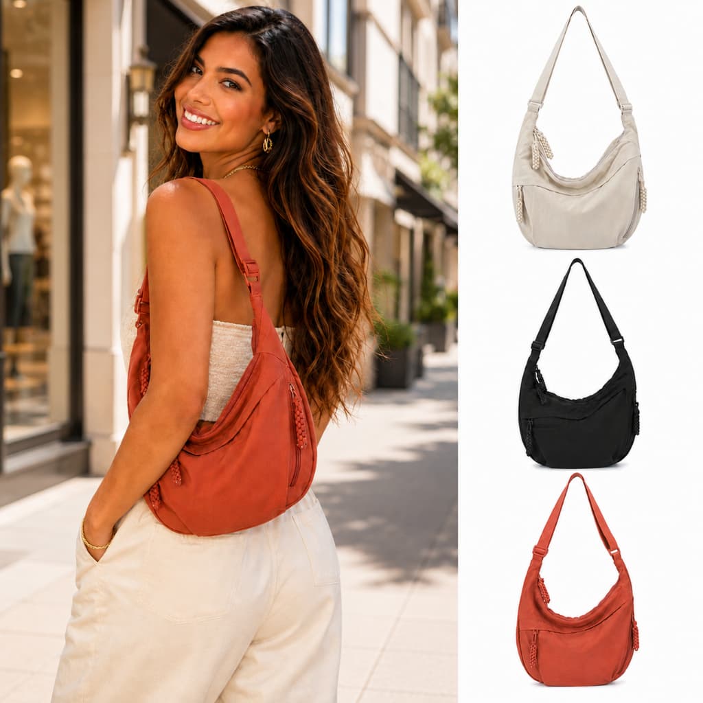 Bolsa Transversal Tiracolo Unissex Média em Nylon com Alça Regulável e Bolsos
