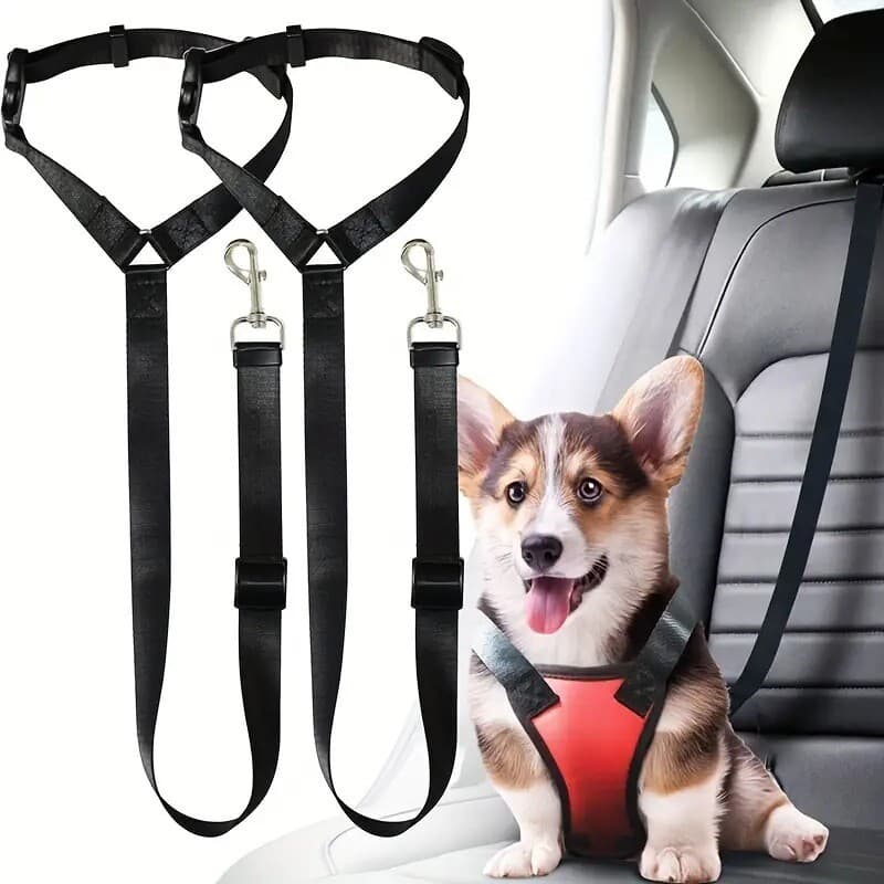 Cinto de segurança automotivo para pets, fixação firme antiescape, comprimento ajustável