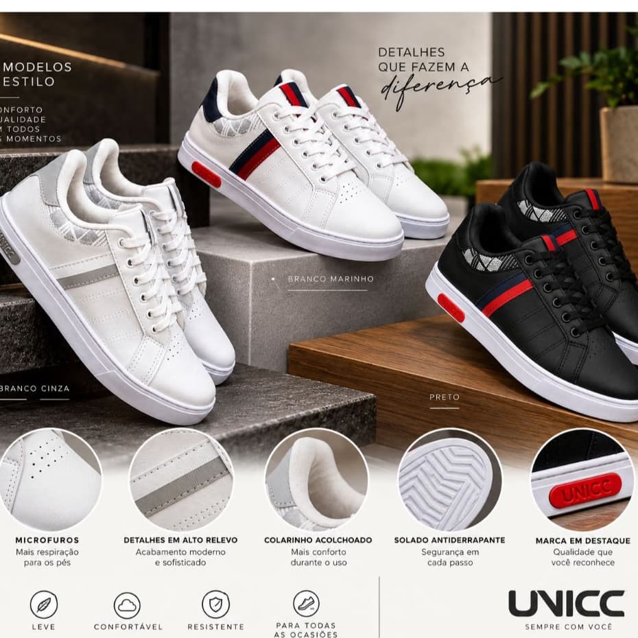 Tênis Casual Masculino Urban Confortàvel Leve Solado Antiderrapante Moderno Para Dia a Dia