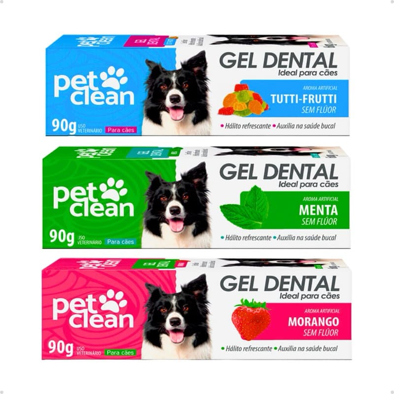 pasta de dente + escova de dente Pet cães