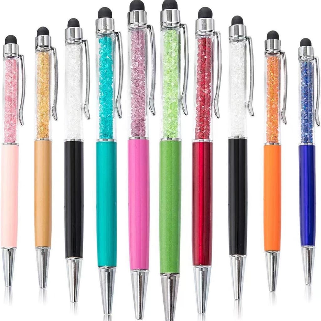 Kit 10/20/30/50 Und Caneta Diamante Stylus Touch Screen com Cristais – Corpo Metálico - 916