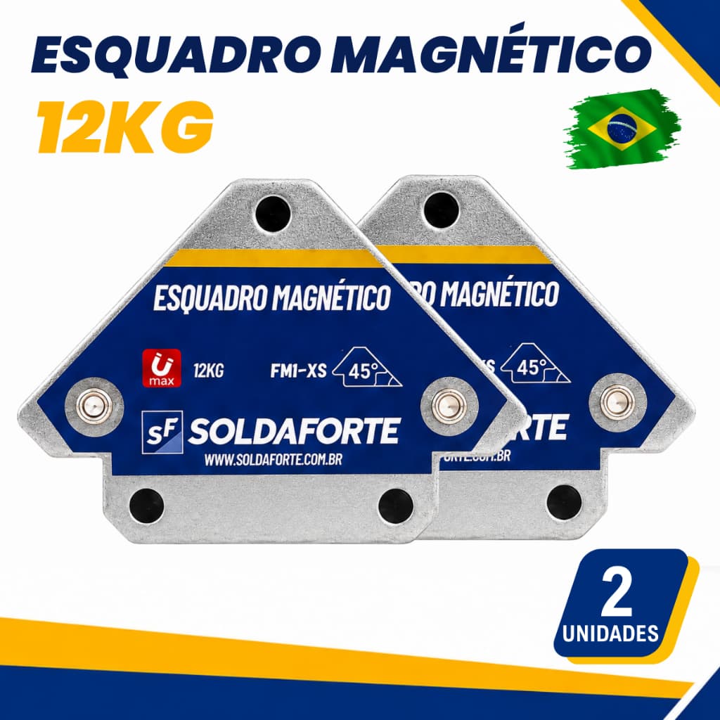 Kit Esquadro Magnético (2 Peças) para Solda 12kg - Soldaforte