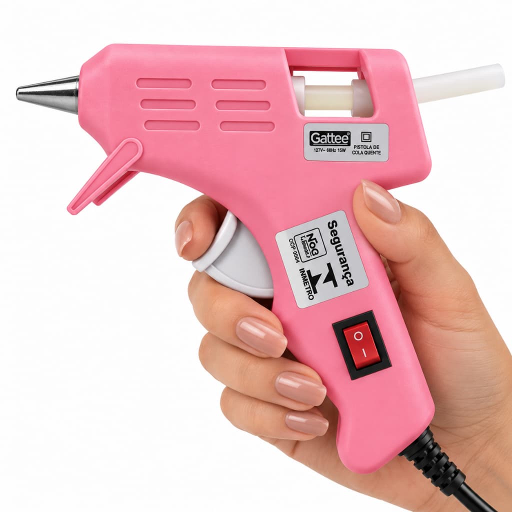 Pistola Pistolinha Cola Quente Pequena Bastão Fino Profissional  Gatte 10w Bivolt 127v - 220v - Preço Fábrica