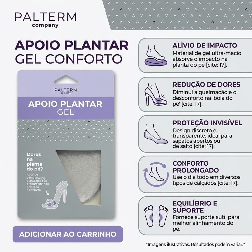 APOIO PLANTAR GEL CONFORT – ALÍVIO E PROTEÇÃO PARA A PLANTA DOS PÉS