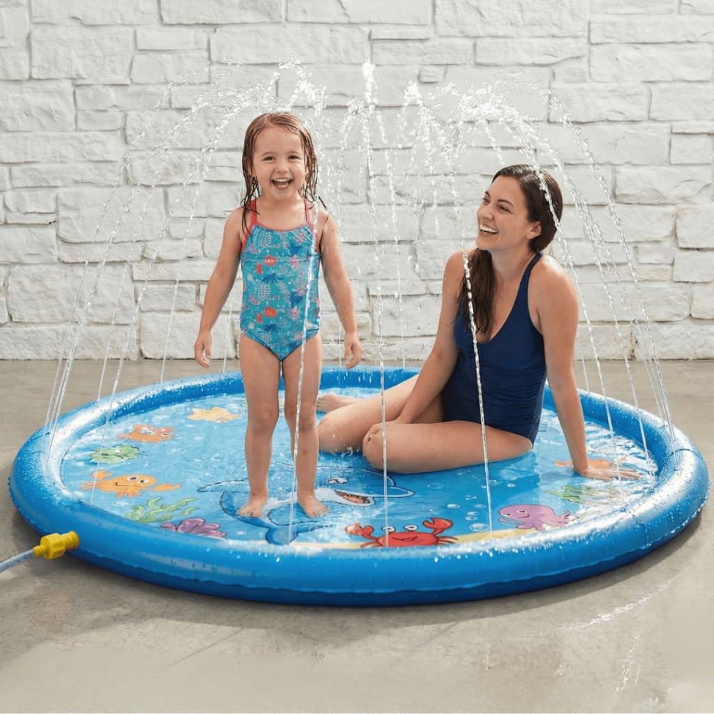 Tapete Chafariz Infantil 170cm Splash Pad – Piscina Spray de Água para Criança e Pet Jardim Quintal