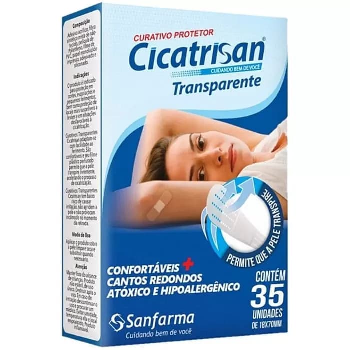 Curativos Cicatrisan Transparente Antisséptico 35 Unidades