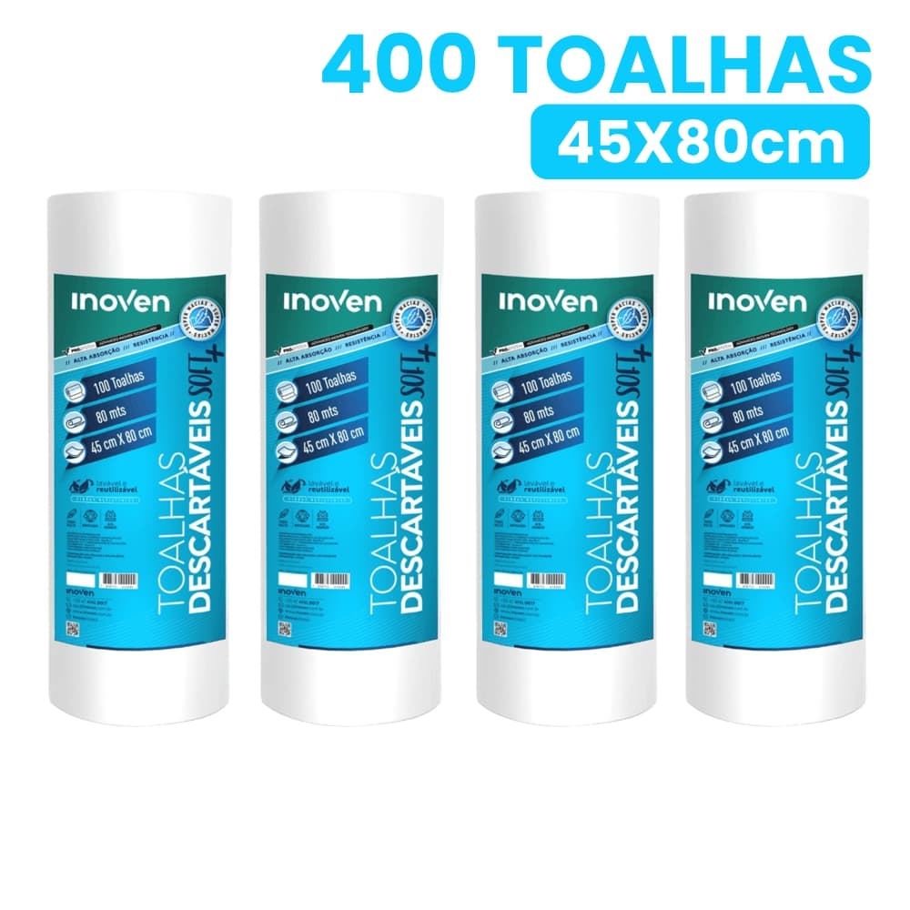 Toalha Descartável Pet 400 Folhas 45x80cm Soft+ Inoven Banho Tosa Salão Beleza Original