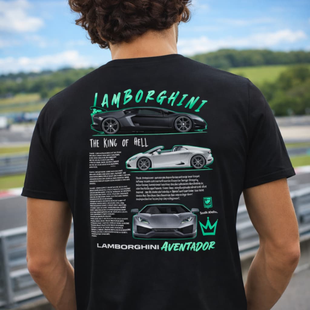 Camiseta Masculina Carro Esportivo Estampada King Of Hell Lamborghini Exclusivo Cores Velozes e Furiosos