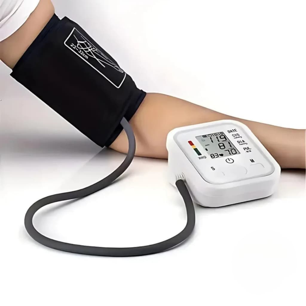Medidor de Pressão Digital de Braço Automático com Visor LCD, Voz e Detecção de Arritimia
