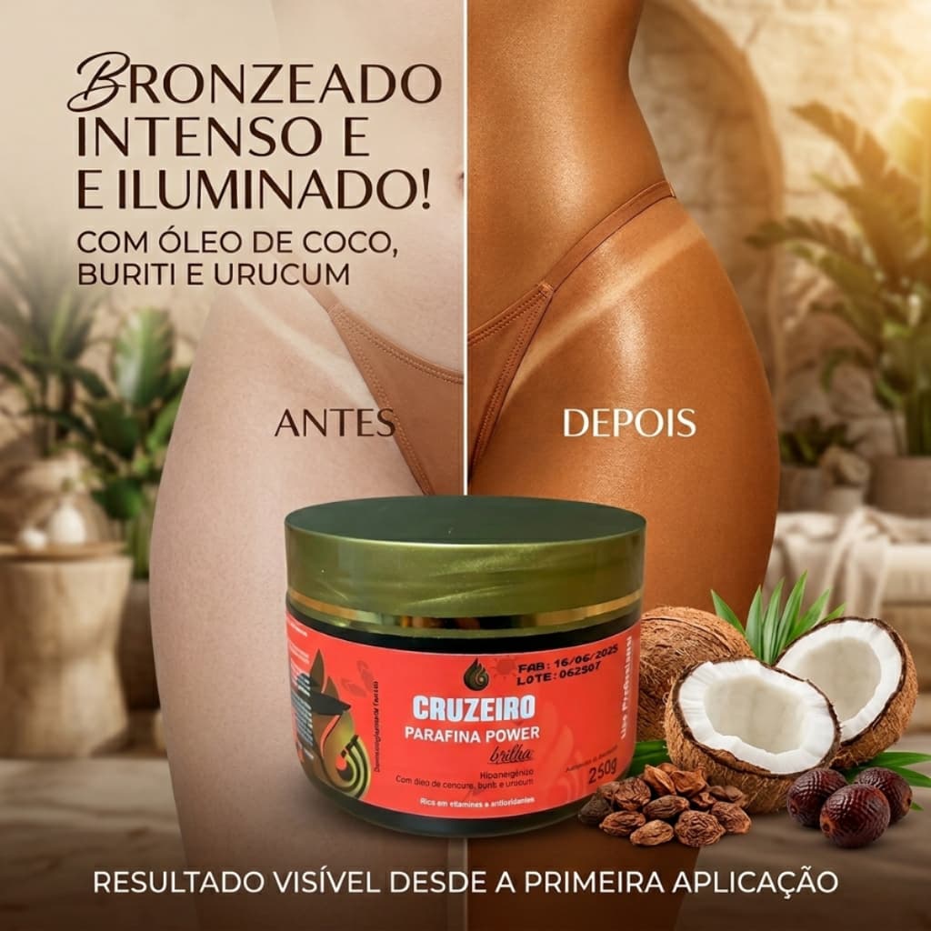 Parafina Power Óleo De Coco Buriti E Urucum 250g Cruzeiro