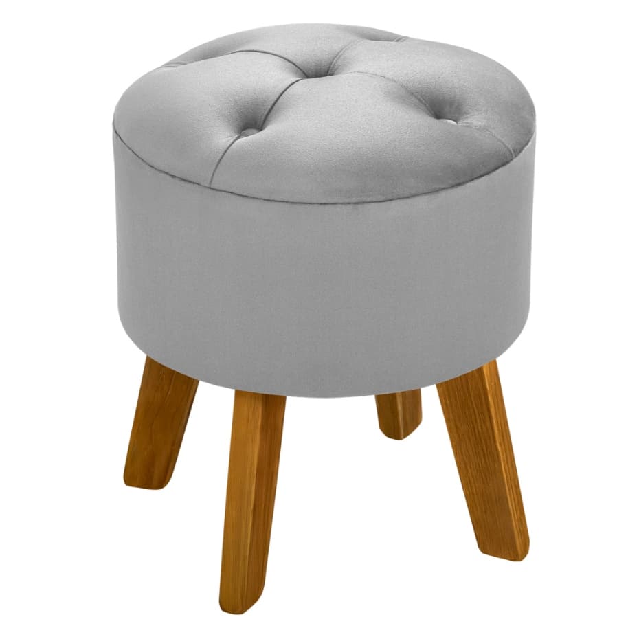 Puff redondo decorativo de madeira resistente de luxo