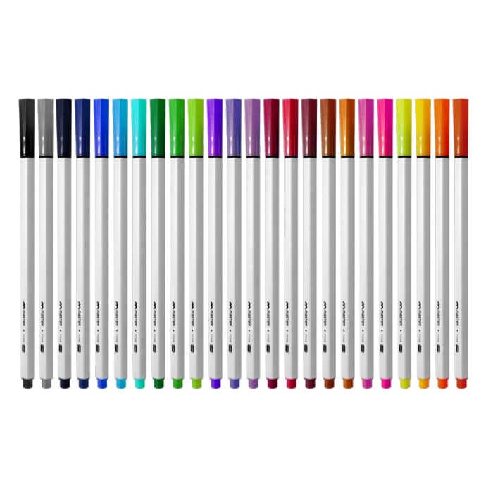 Caneta Ponta Fina 0.4mm Kit 24 Cores Master – Caneta Colorida para Planner, Desenho, Escrita e Escola