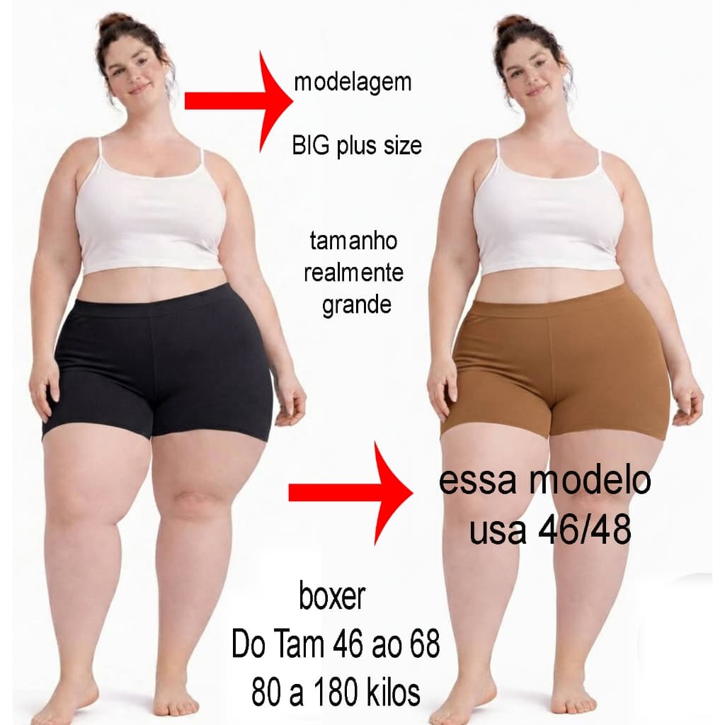 BOXER Anti Atrito SUPER BIG PLUS SIZE não ASSADURA Anaguá lycra do Tam 46 ao 68 de 80 a 180 kilos