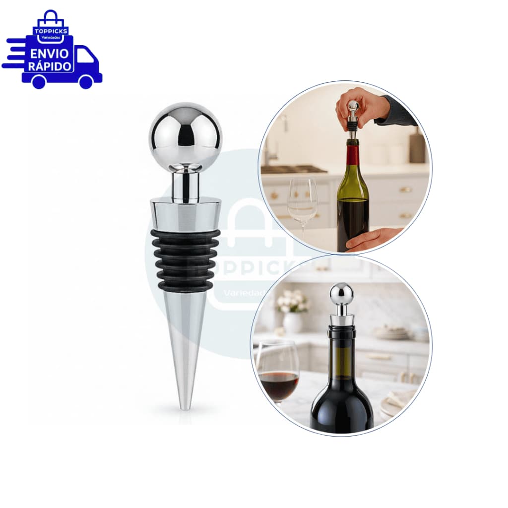 Tampa Rolha De Inox e Silicone Para Garrafa De Vinho Champanhe Reutilizável Vedação Total