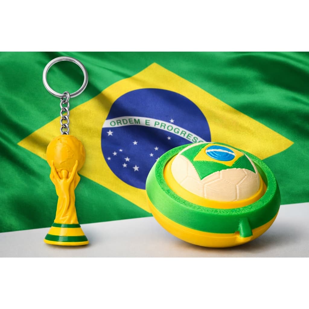 Kit 10 chaveiros da Taça da Copa do mundo e 10 Bolinha giratória (Lançamento) + taça da copa