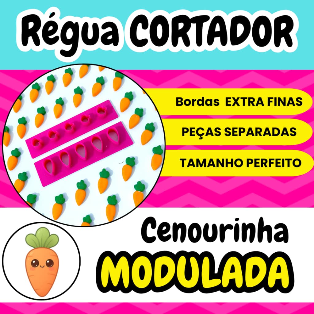Cortador MICRO CENOURINHAS - Régua Cortador para confeitos de Páscoa - Apliques de açúcar - WeeBron