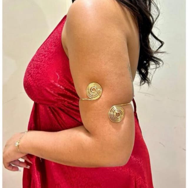 Bracelete de Braço Dourado e Prata Ajustável Estilo Boho Luxo | Acessório Pulseira Feminino Elegante