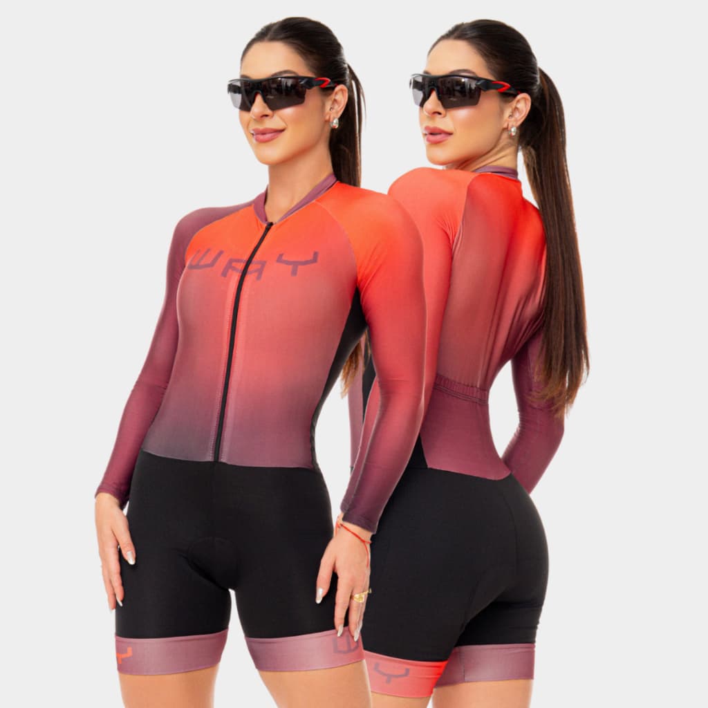 Macaquinho Ciclismo Feminino Macacão Forro Gel Alta Densidade D100 Inverno Acolchoado Roupa Bike MTB