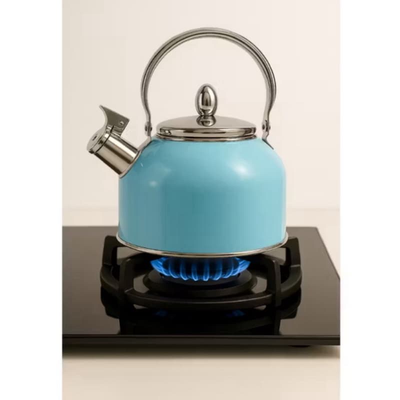 Chaleira com Apito em aço inox - Azul Vintage 2,5L
