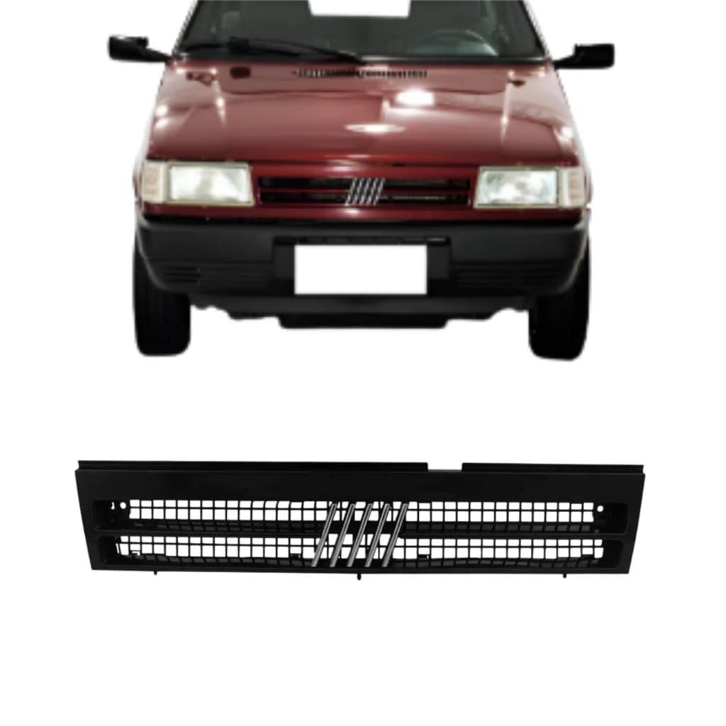 Grade Dianteira Central Uno 1991 a 1999 Preta com Emblema