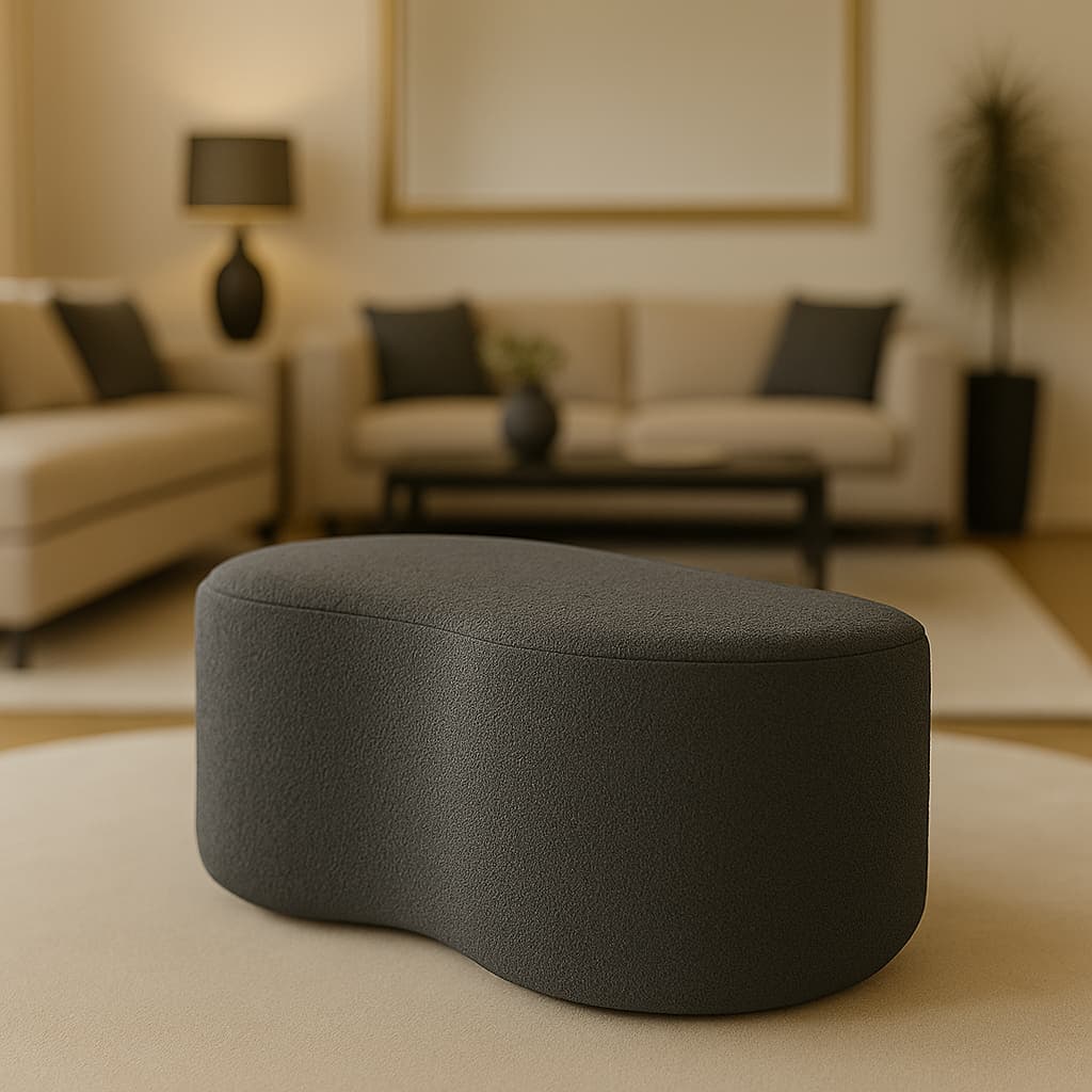 Puff Feijão Orgânico Estofado Luxo Decorativo Moderno Sala de Estar Quarto Escritório Puff Design