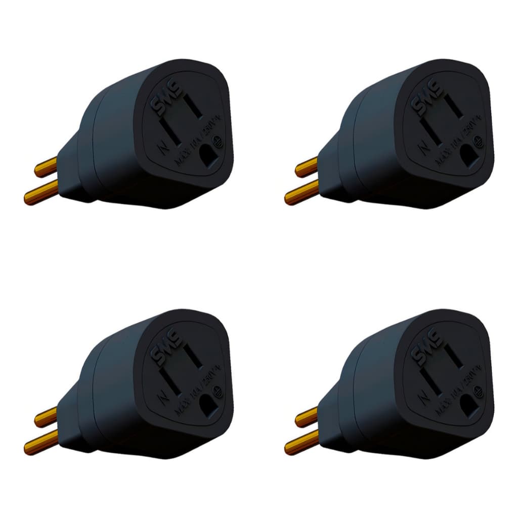 Kit 4 Adaptadores Sms P/Tomada 3 Pinos 64120