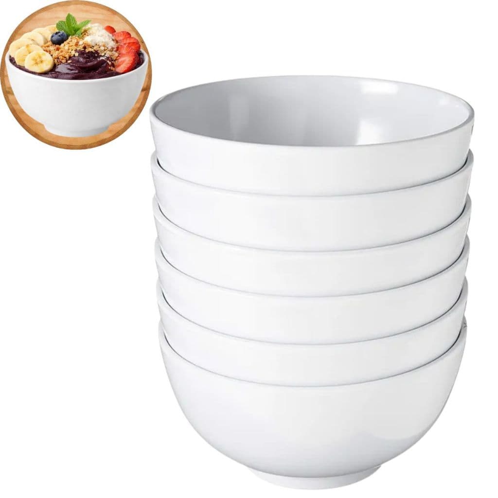 Tigela Cumbuca Bowl Branca 700ml Melamina Caldo Sopa Açaí