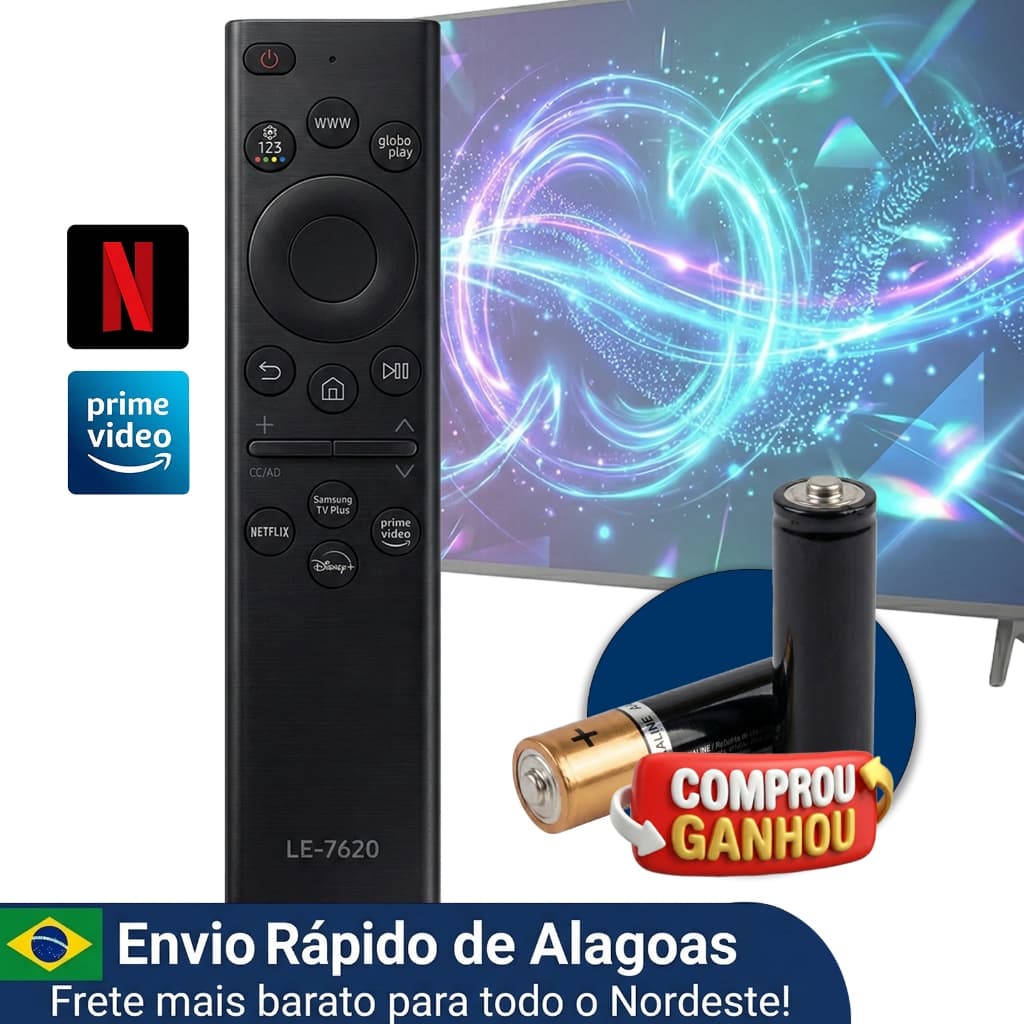 Controle Remoto Compatível Com TV Samsung Smart 4K QLED TU8000 AU7700 CU8000
