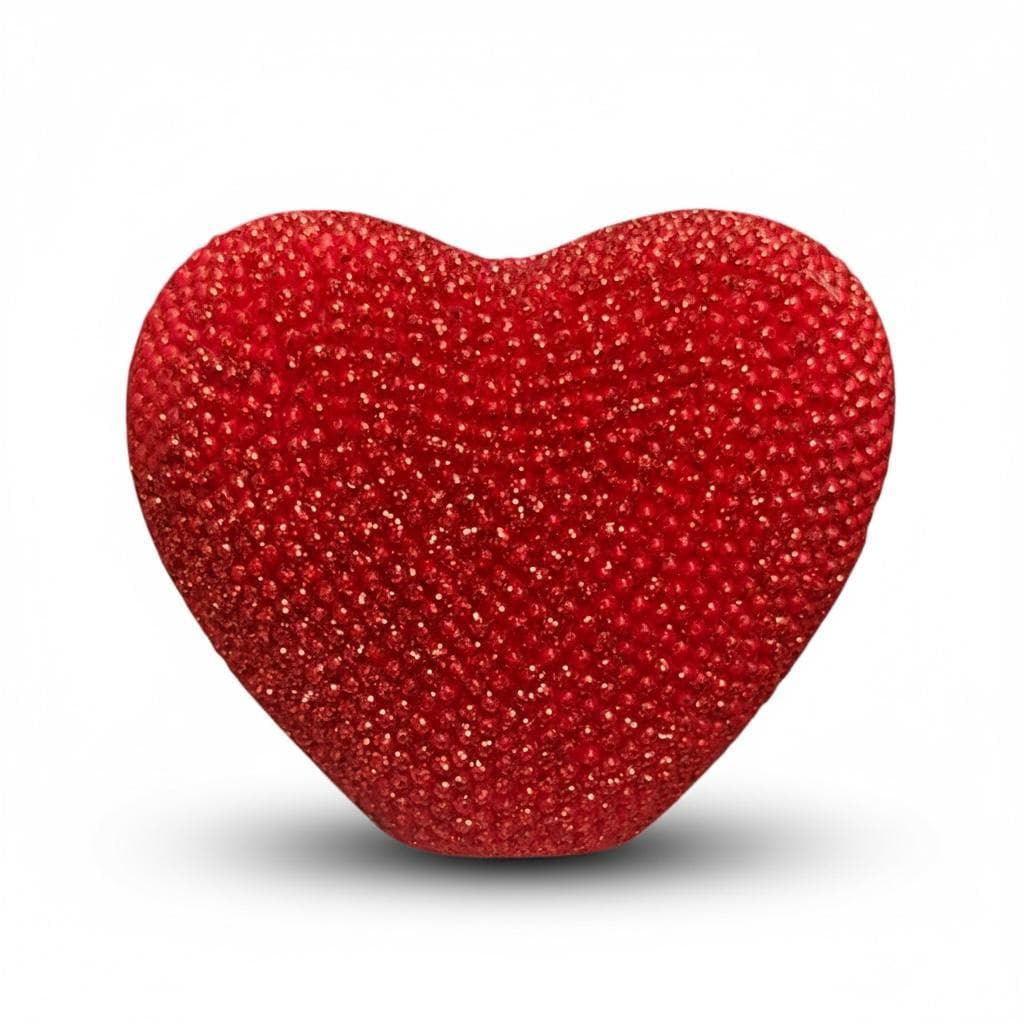Coração Brilhante Decorativo Enfeite Resina Presente Amor Vermelho
