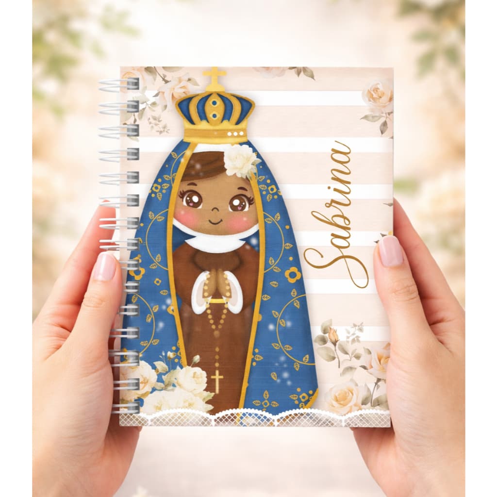 Caderno Santinhas Católico A5 Personalizado | Caderno de Orações | Caderno Religioso Católico | Anotações e Devoção