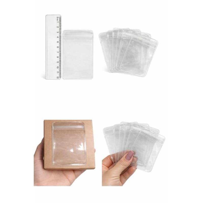 Saco Zip 6x8 PVC Incolor transparente c/ 5 ou 10 unidades - Organizador de semi jóias e bijouterias
