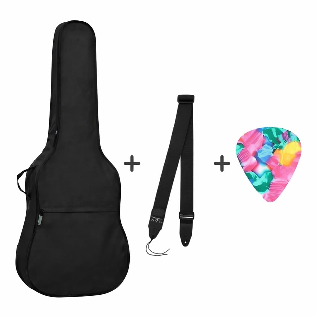 Kit Capa Bag Para Violão Alça Dupla + Correia + Palheta
