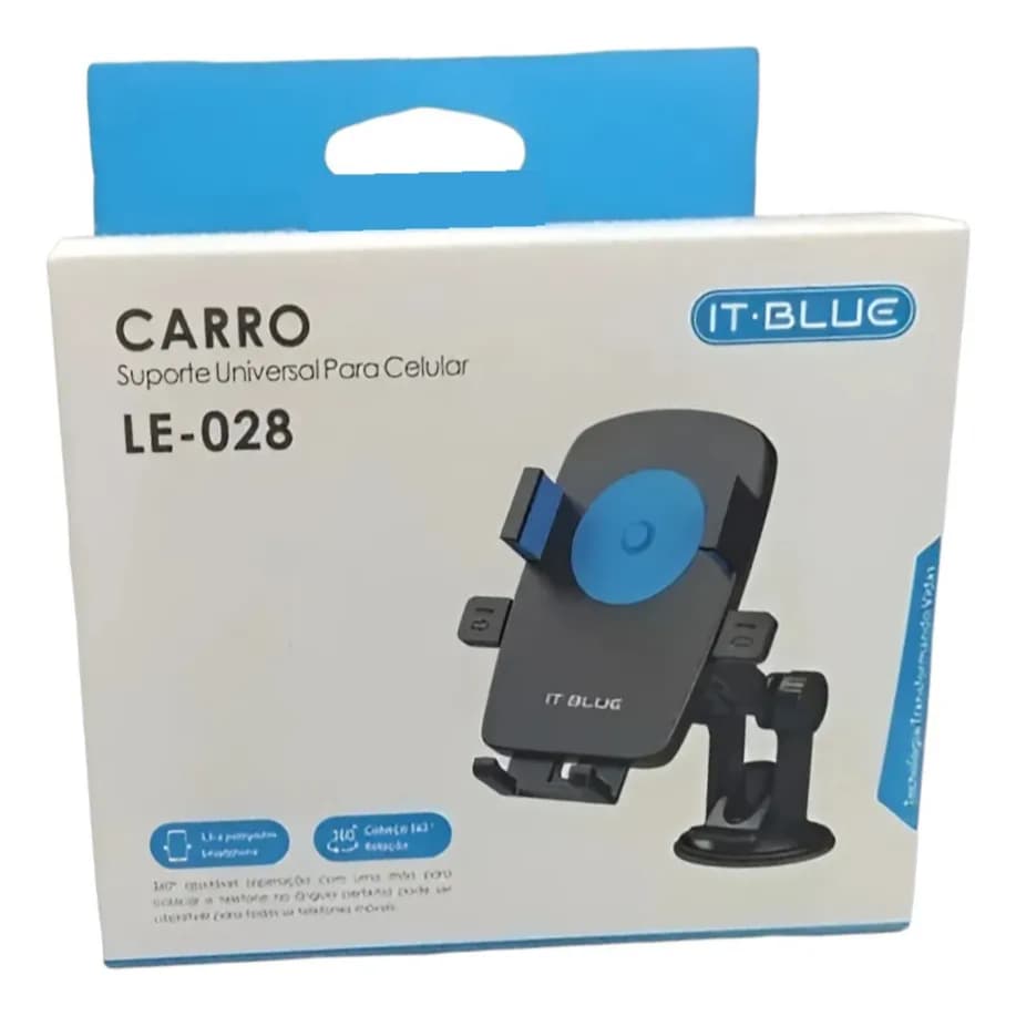 Suporte Para Carro Painel Parabrisa 360° Ajustável Para iPhone Samsung Xiaomi | Suporte Celular Veicular Universal IT-Bl