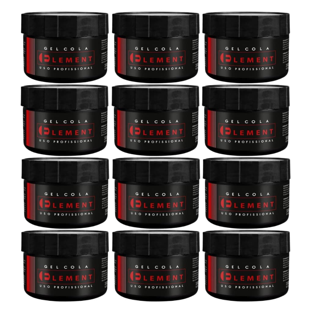 Kit 12 Gel Cola Alta Fixação de Cabelo Element 300g