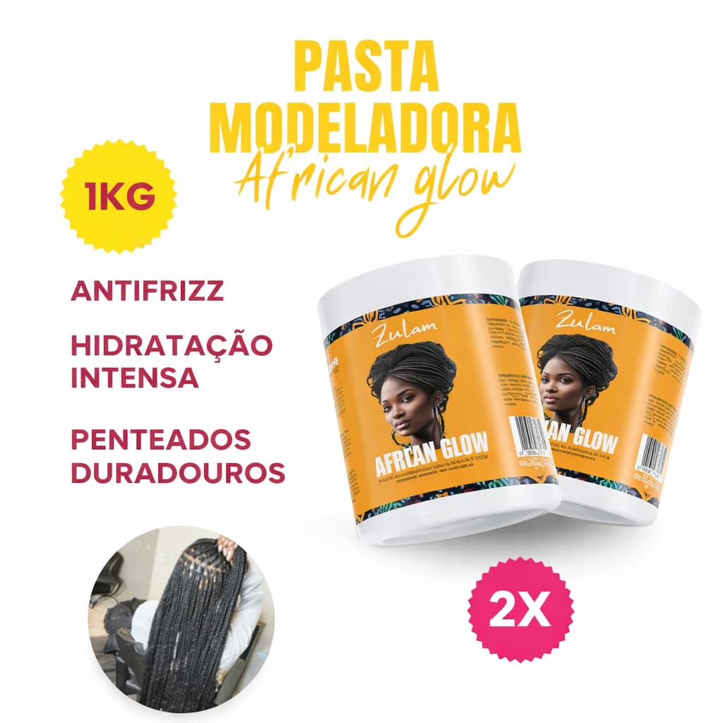KIT 2X CERA  MODELADORA  AFRICAN GLOW 1KG  USO PROFISSIONAL!!