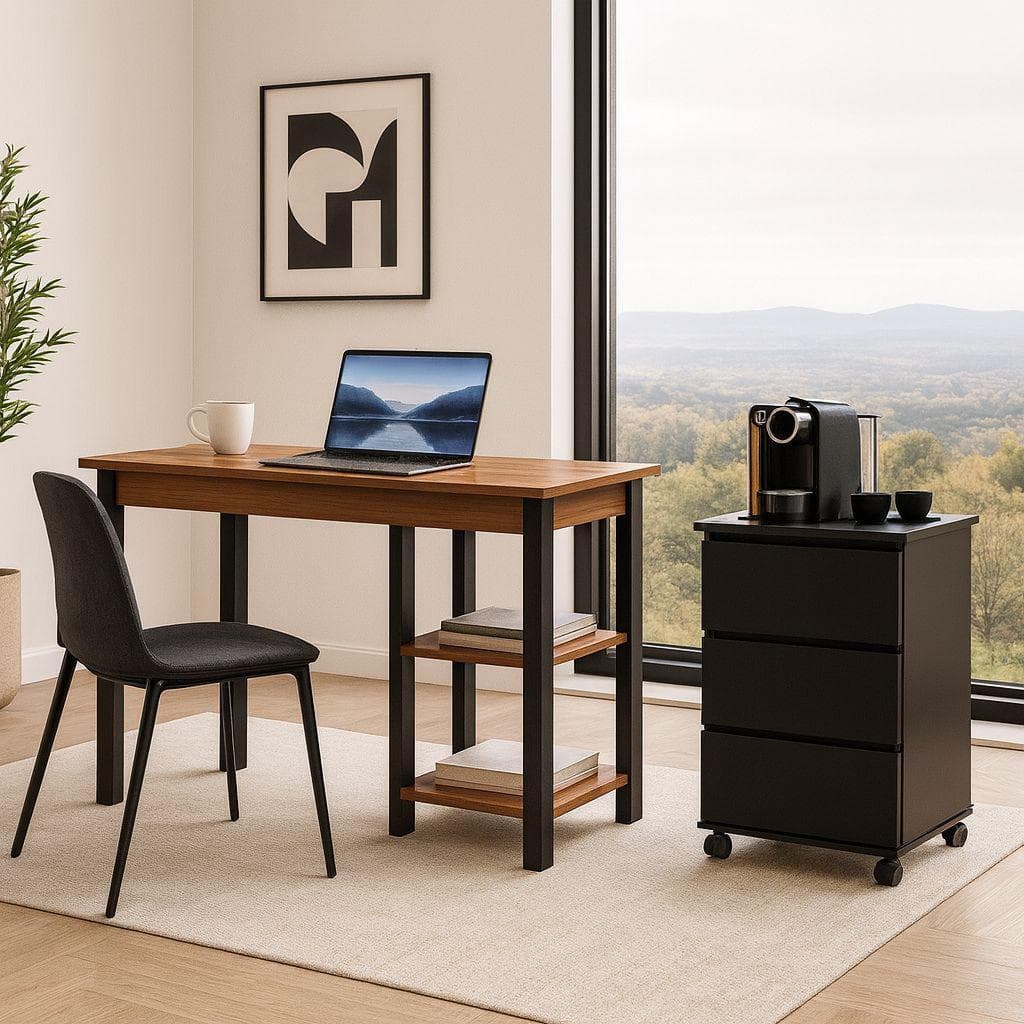 Kit Mesa Office Computador Multiuso Escritório + Gaveteiro Organizador Escritório
