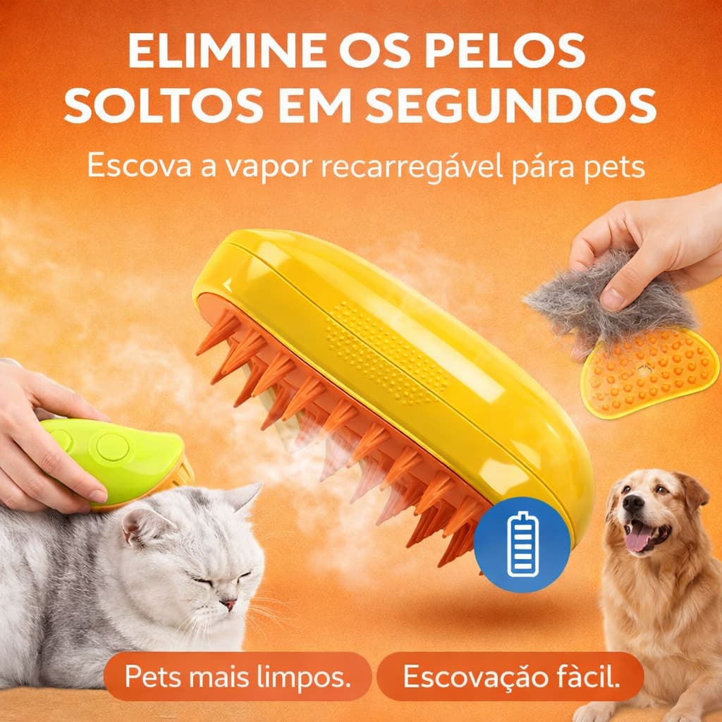 Escova Solta Vapor Para Pet LMZ0485 Bivolt - (Cores Sortidas)