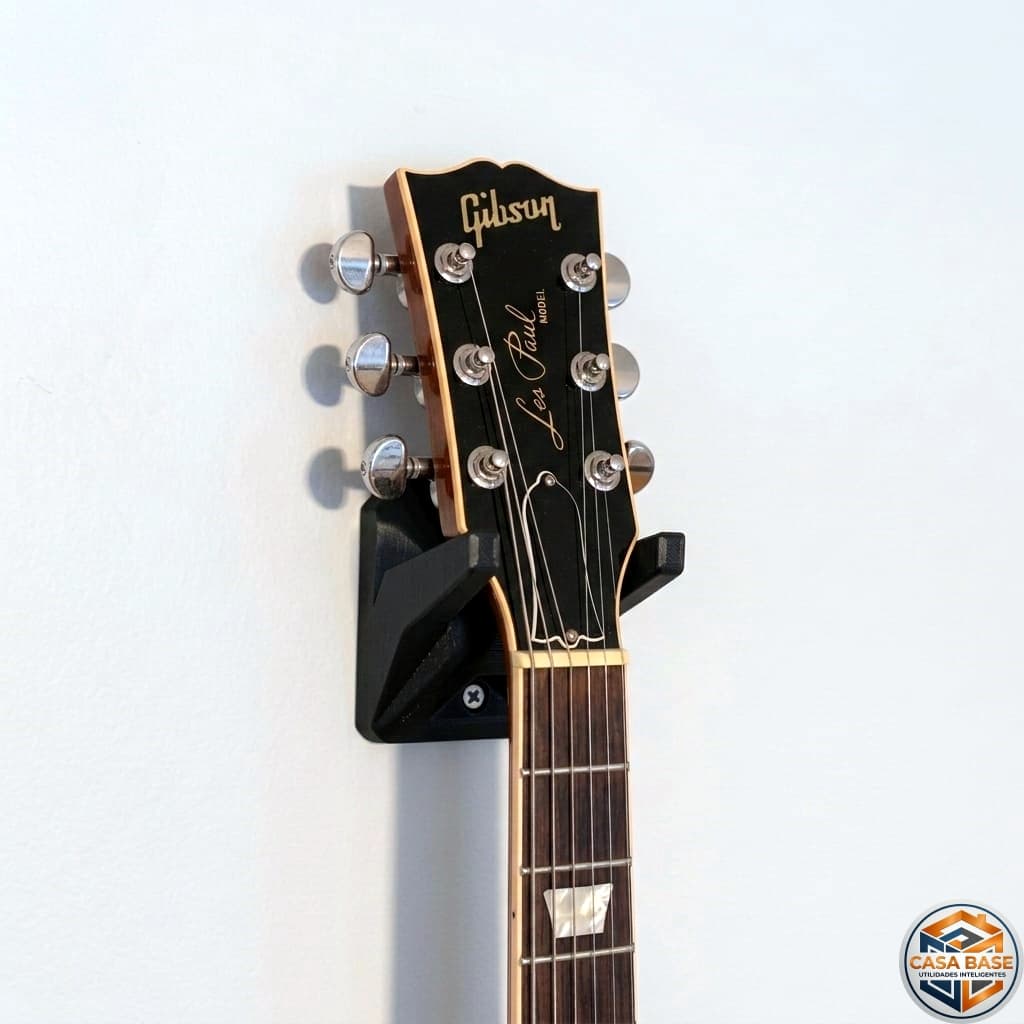 ROBUSTO! Suporte de parede para guitarra/violão com buchas e parafusos inclusos. BRANCO OU PRETO