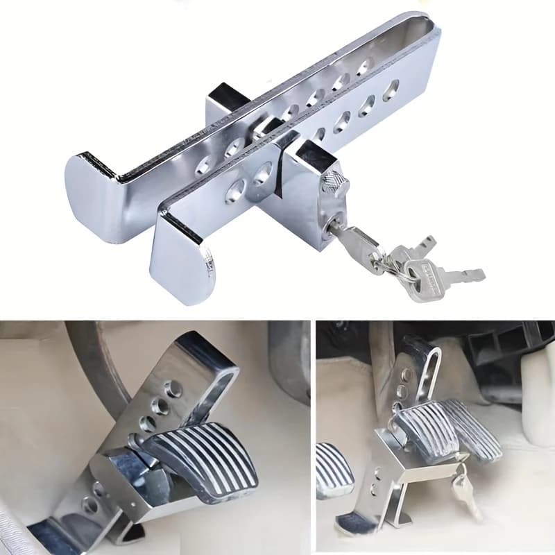Acelerador Antirroubo Universal Inoxidável: Cadeado de Bloqueio para Pedal de Freio