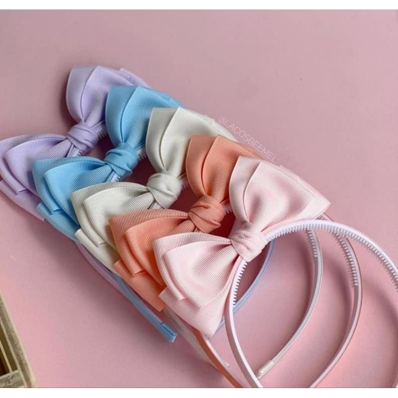 Tiara Laço em pé arco laço em pé Laço de fita gorgorão colorida tiara meninas