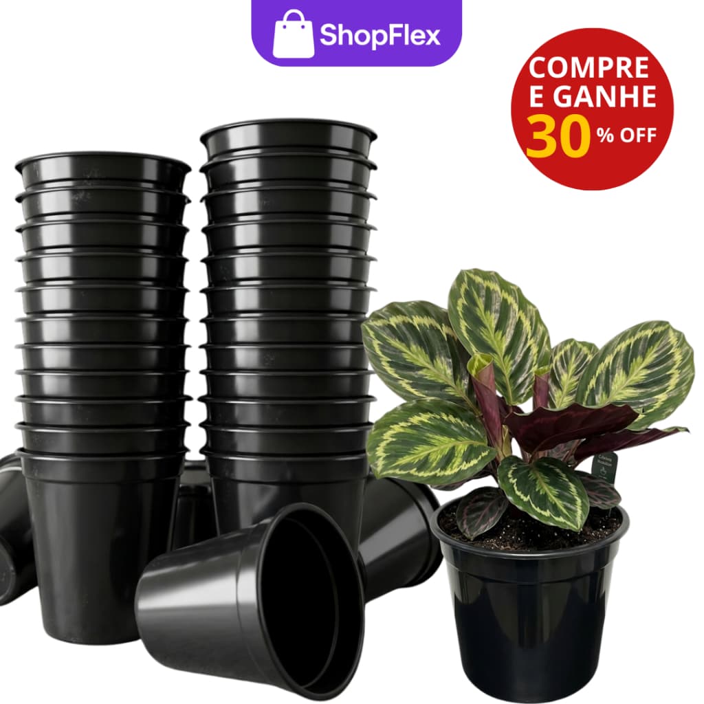 Vaso de Planta Plástico Decorativo Médio - Vasos pote para Plantas e Flores