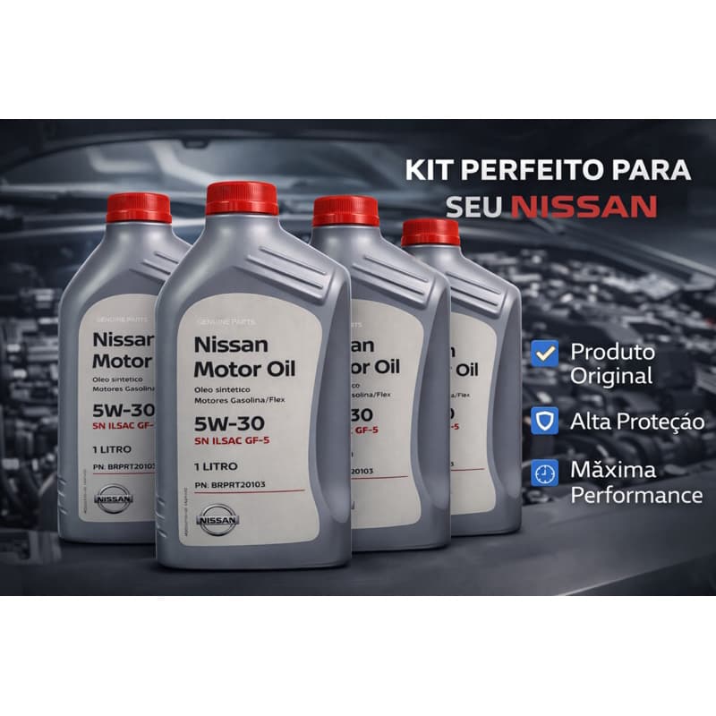Kit 4 Óleo Motor Nissan 5W30 Sintético SN ILSAC GF-5 Original 1L